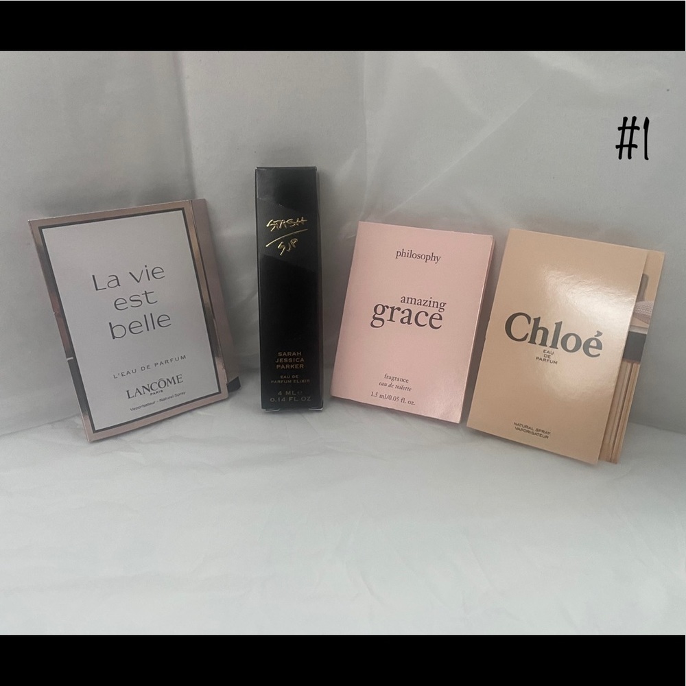 Lot 4 Perfume Samples Lancõme La Vie Est Belle, Stash Sup, Chloé, Amazing Grace